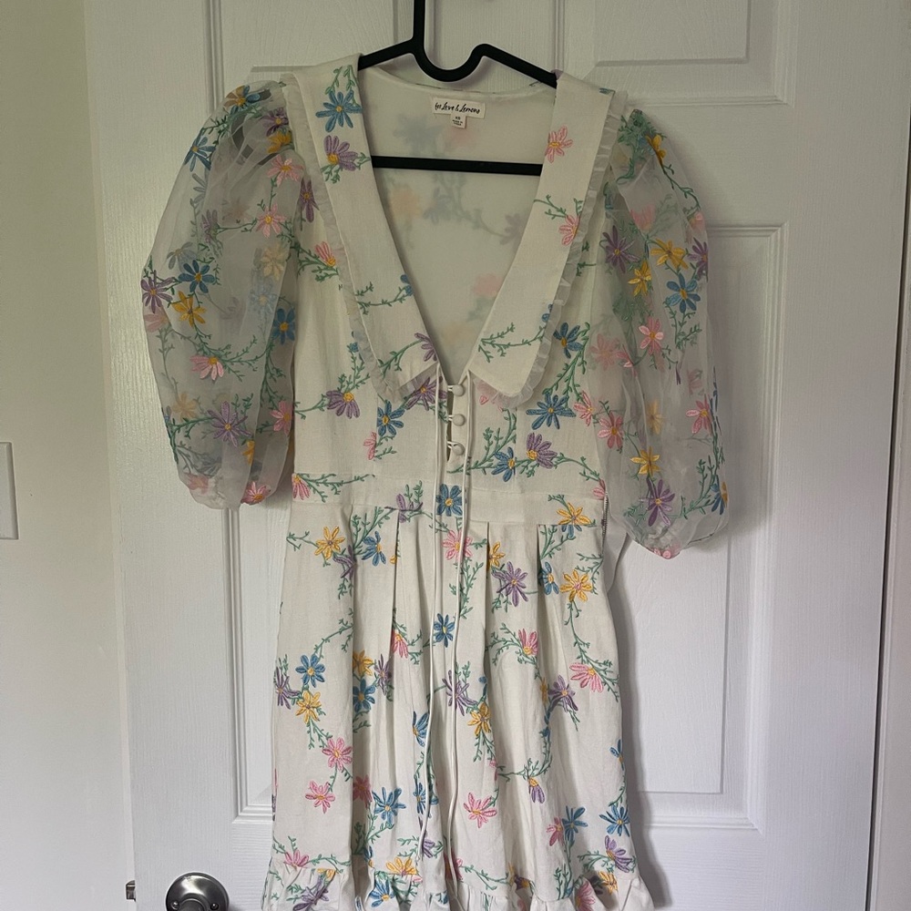 For Love And Lemons Floral Dress - White and Multicolor